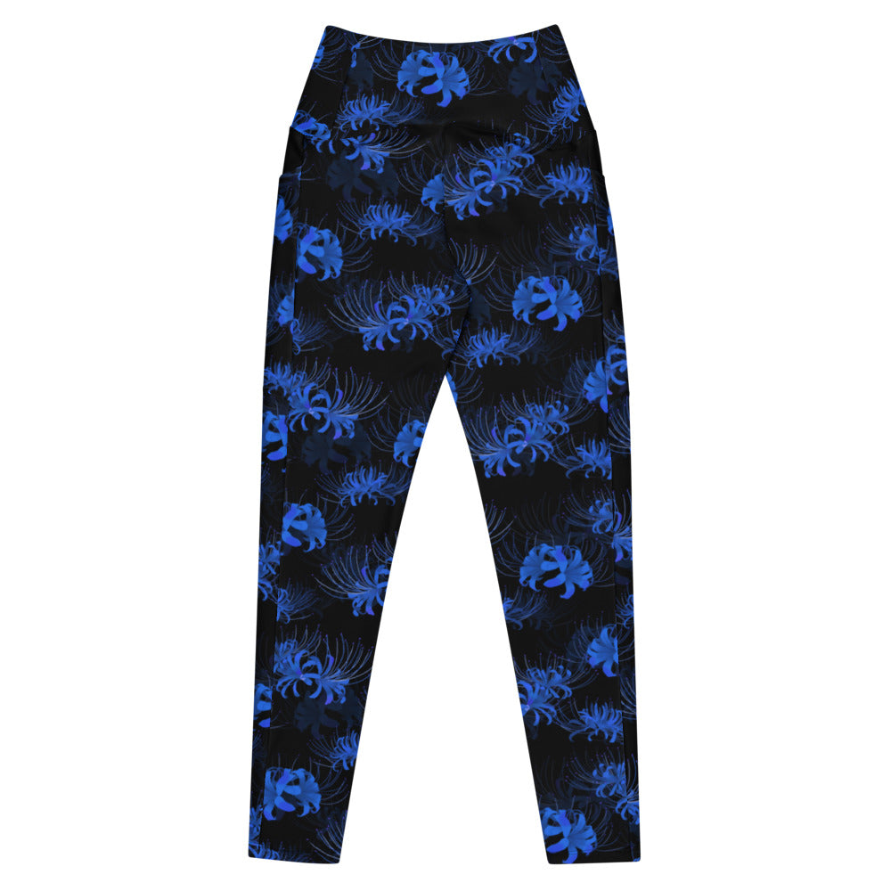 Elevate your workout style with Premium Higanbana Leggings featuring a vibrant floral design and high-waisted comfort.