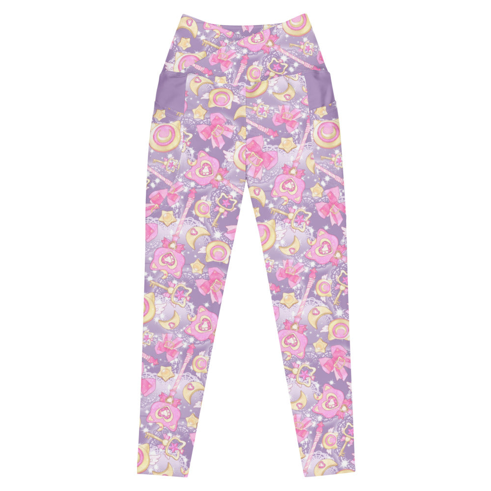 Stylish Premium Magical Girl Leggings with high-waisted cut and pockets, perfect for workouts and casual outings.