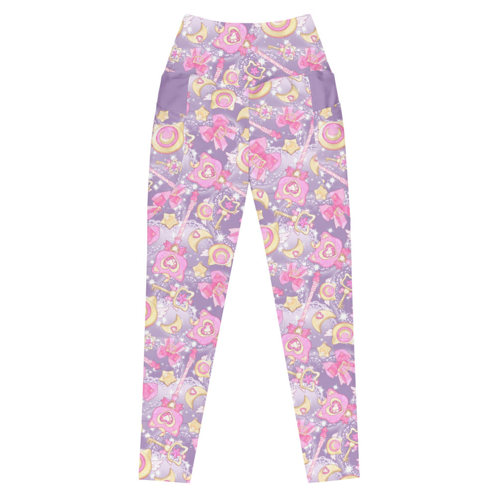 Premium Magical Girl Leggings with vibrant prints, high-waisted design, and practical pockets for workouts and casual wear.