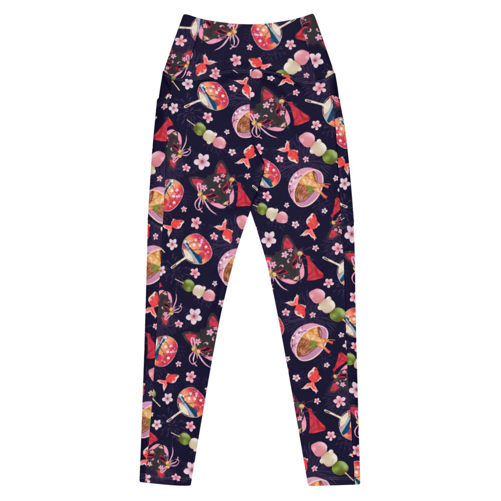 Colorful Premium Matsuri Leggings with a high-waisted cut, perfect for workouts or casual outings.