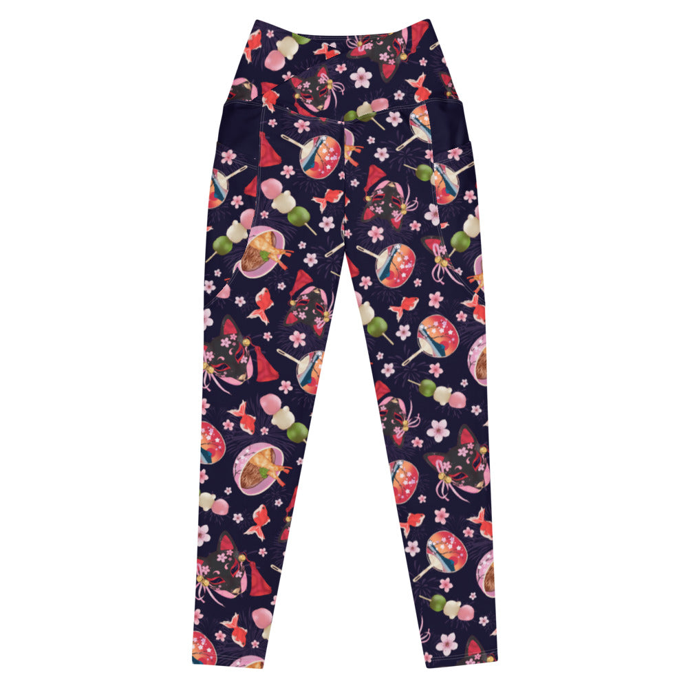 Bright and stylish Premium Matsuri Leggings with a high-waisted cut, perfect for gym or casual wear.