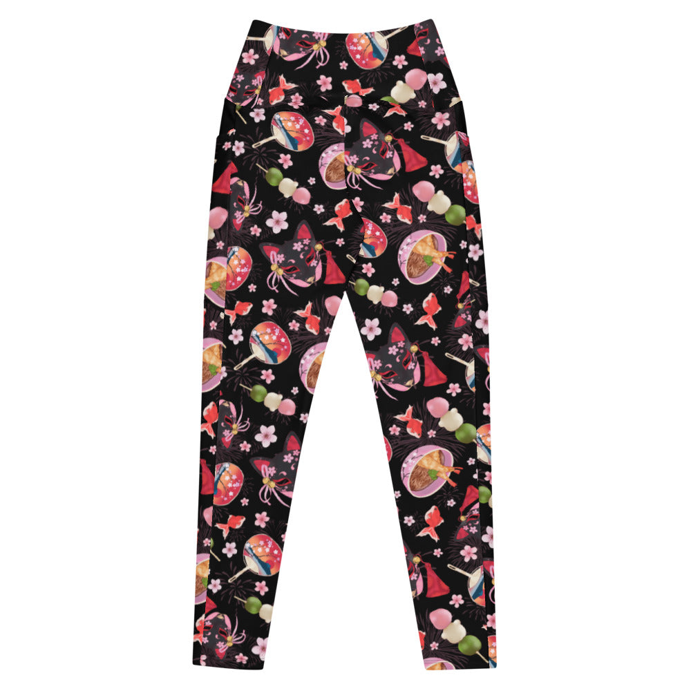 Stylish Premium Matsuri Leggings with vibrant patterns, perfect for workouts or casual outings.