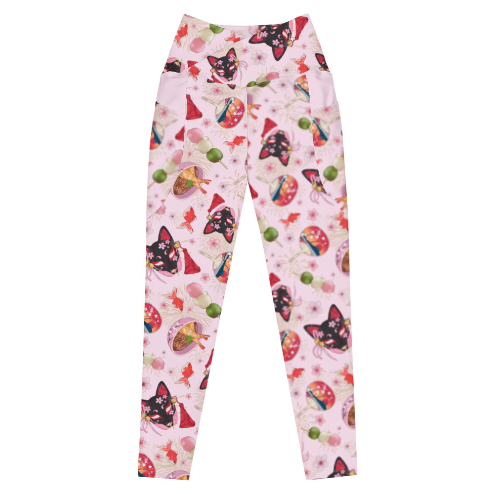 Bright and stylish Premium Matsuri Leggings with a fun pattern, perfect for workouts or casual wear.