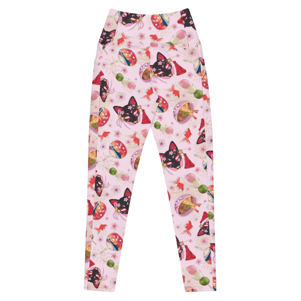 Stylish Premium Matsuri Leggings with vibrant prints, perfect for a standout look at the gym or casual outings.