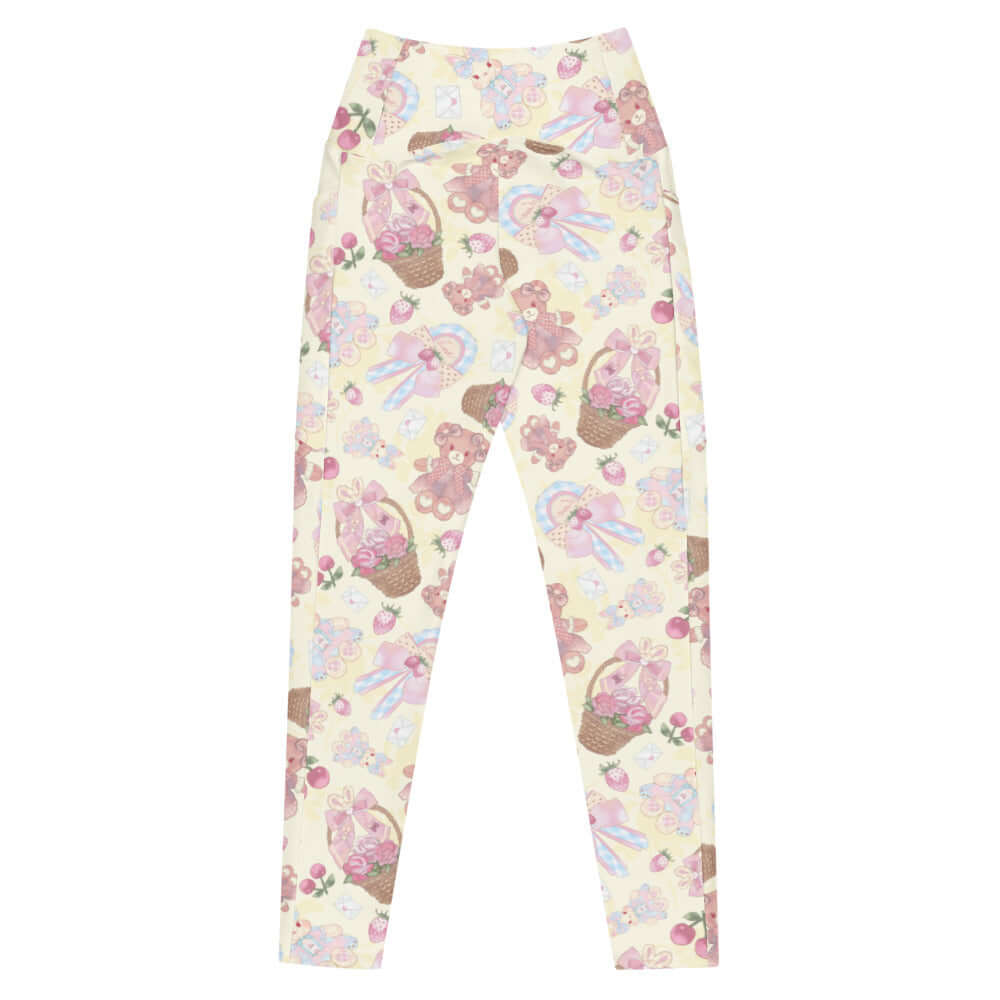 Stylish Premium Sweet Teddy Leggings with adorable print and practical side pockets for ultimate comfort. Perfect for workouts!