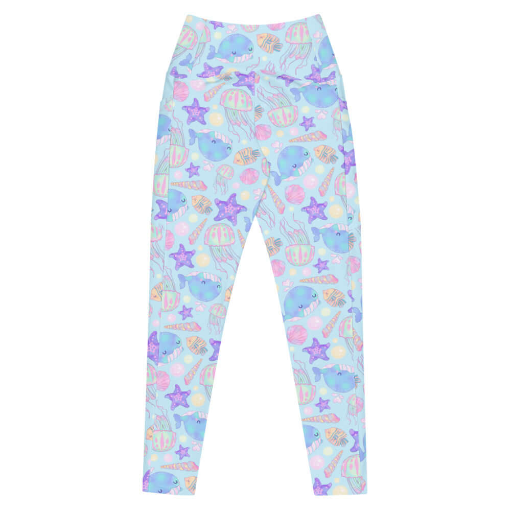 Premium Under the Sea Leggings feature a vibrant ocean print, perfect for stylish comfort and standout looks.