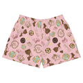 Soft and comfy Royal Cookie Athletic Short Shorts with a fun design, perfect for pairing with crop tops and sports bras.