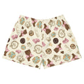 Royal Cookie Athletic Short Shorts feature a fun dessert print, perfect for stylish comfort during workouts.