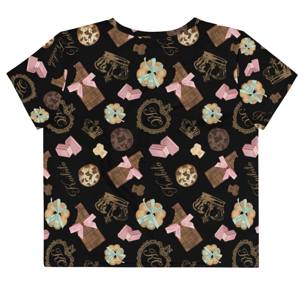 Royal Cookie Crop Top features a playful design perfect for summer picnics and tea parties, adding sweet style to any outfit.