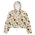 Stylish Royal Cookie cropped windbreaker with a fun design, perfect for outdoor adventures and rainy days.