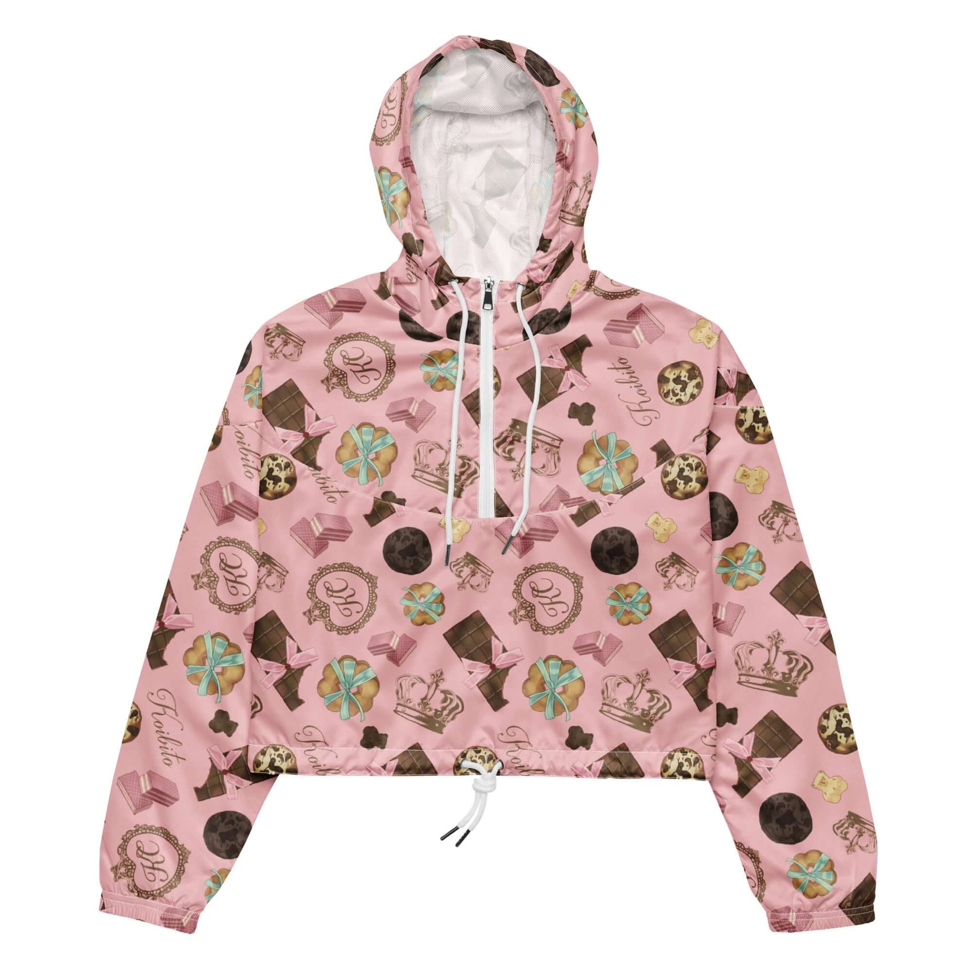 Stylish Royal Cookie cropped windbreaker, perfect for adventures with breathable mesh lining and waterproof design.
