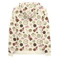 Vibrant Royal Cookie Hoodie featuring an all-over print of cookies and chocolates, perfect for sweet cravings.
