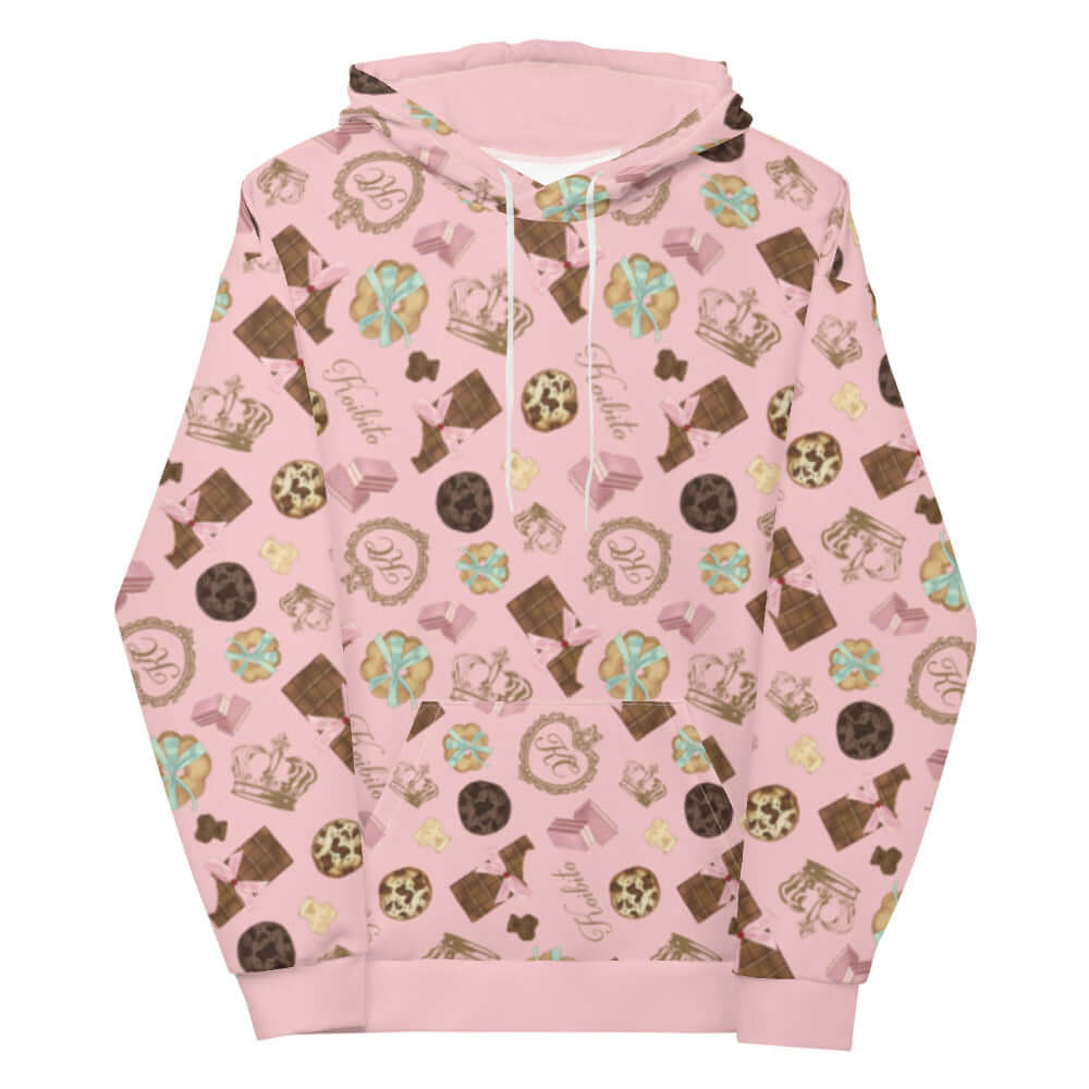 Cozy Royal Cookie Hoodie featuring a vibrant cookie and chocolate print, perfect for sweet cravings.