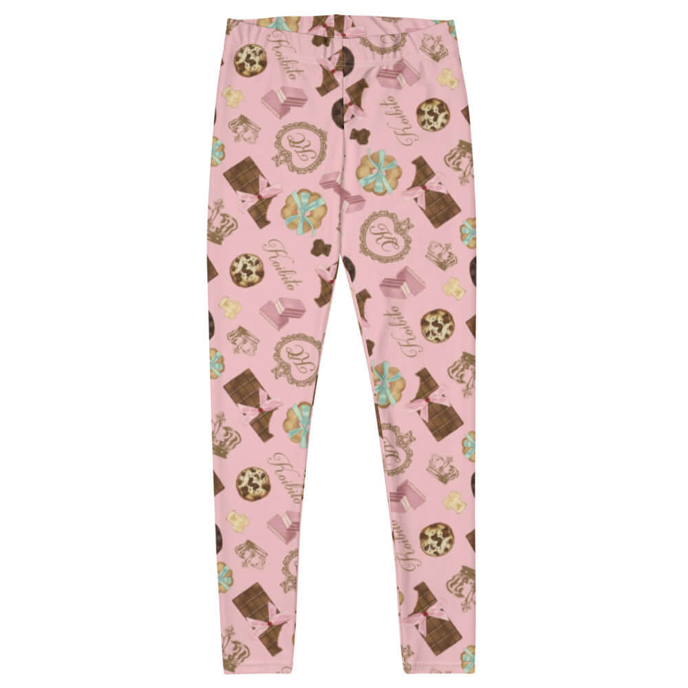 Stylish Royal Cookie Leggings featuring an elegant dessert print, perfect for gym or lounging at home.
