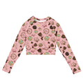 Stylish Royal Cookie Long-sleeved Crop Top features an eco-friendly design perfect for athleisure or sportswear.