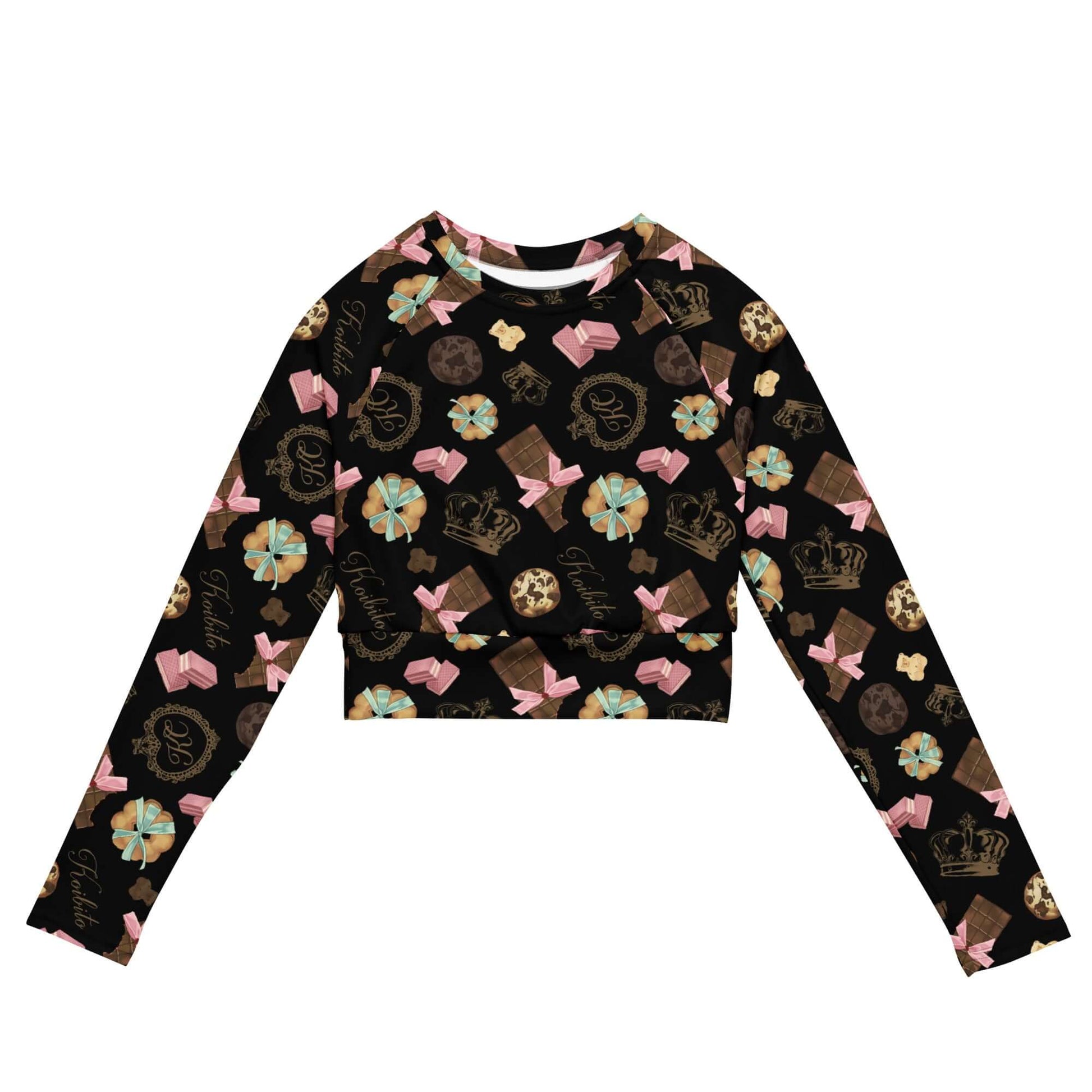 Discover the stylish Royal Cookie Long-sleeved Crop Top, perfect for athleisure and eco-friendly fashion choices.