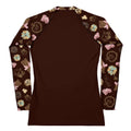 Stylish Royal Cookie Rash Guard featuring a unique chocolate-themed design for active outdoor adventures.