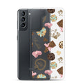 Sleek Royal Cookie Samsung® Clear Case featuring delightful cookie and chocolate designs, perfect for phone protection.