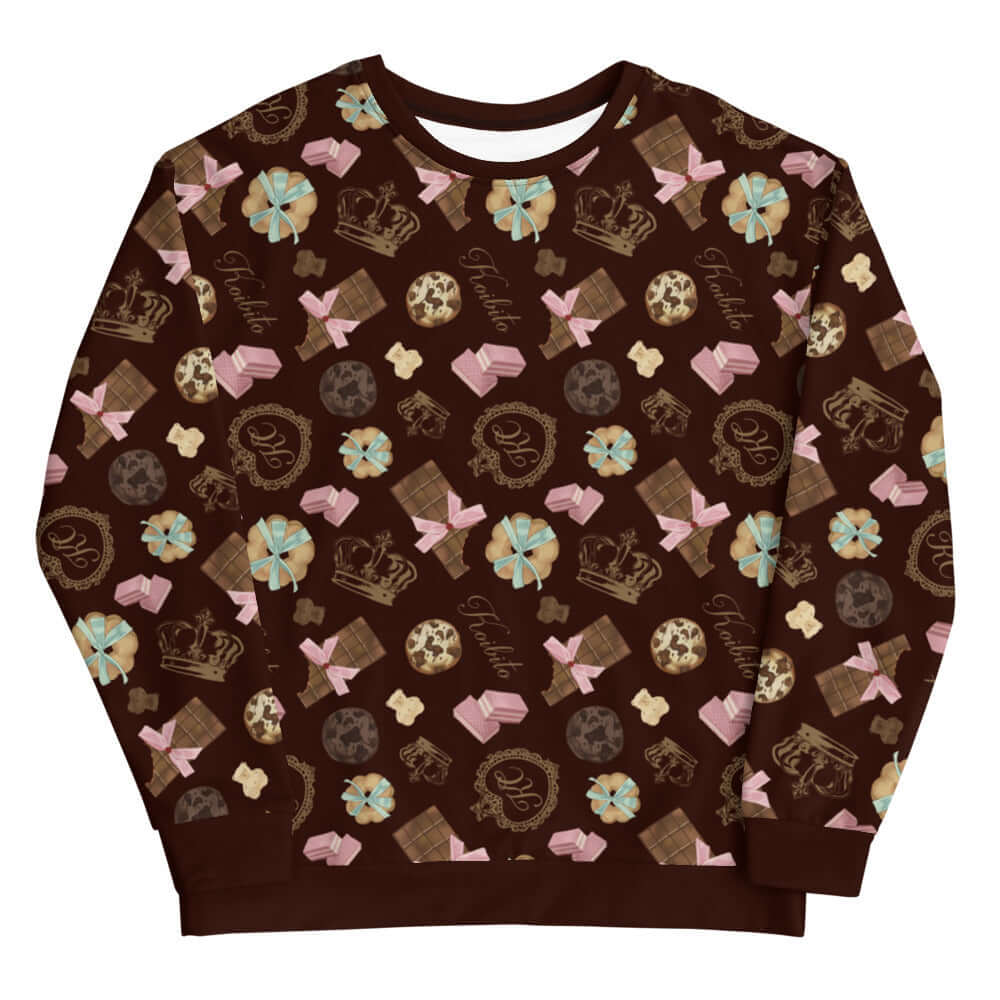 Chic Royal Cookie Sweatshirt with elegant dessert patterns, perfect for casual outings or lounging at home.