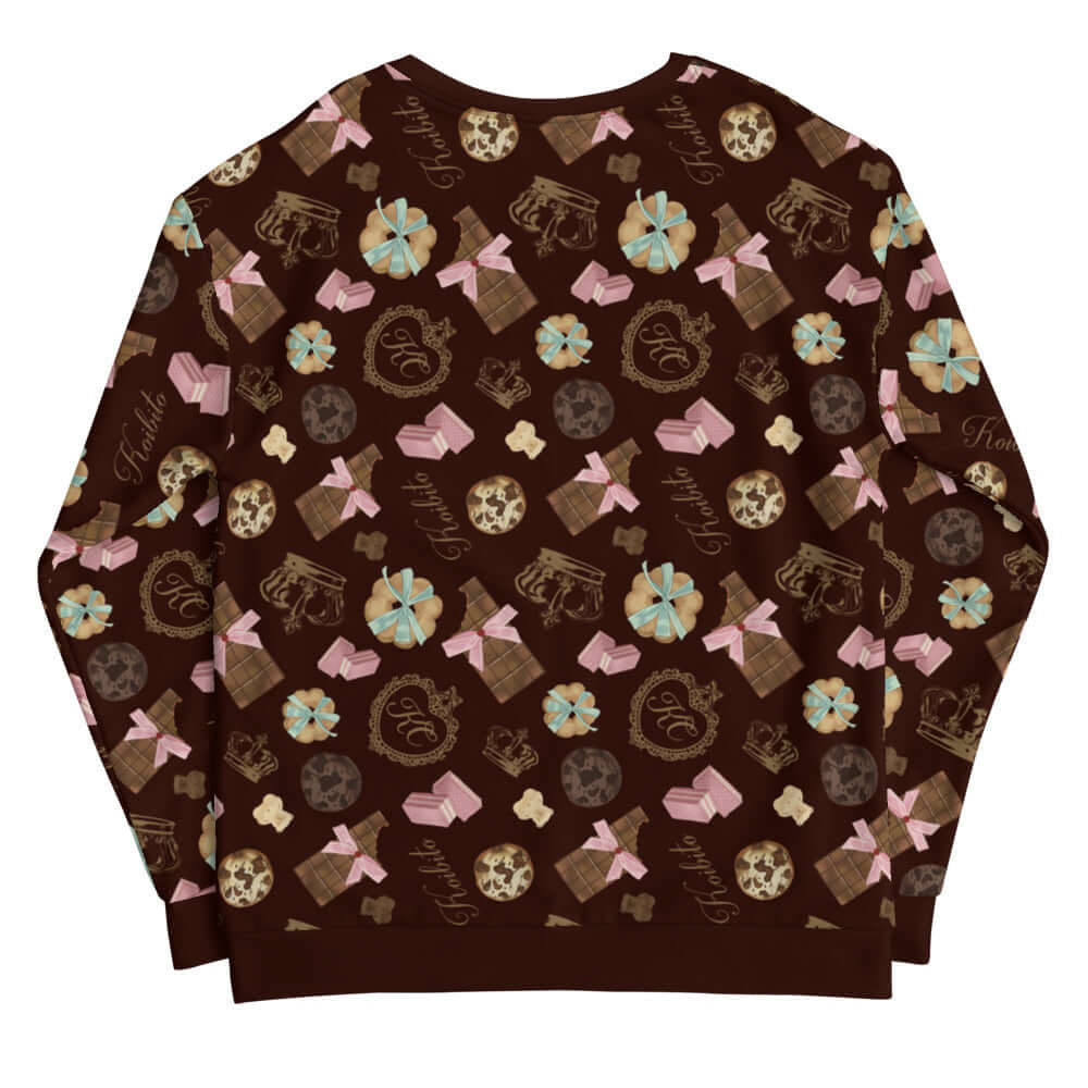 Elegant Royal Cookie Sweatshirt featuring a fun dessert pattern, perfect for outings or lounging in style.