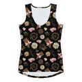 Stylish Royal Cookie Tank Top featuring playful chocolate designs, perfect for a fun, body-hugging fit.