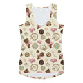Playful Royal Cookie Tank Top featuring a delicious chocolate design, perfect for a stylish day out. Order one size down!