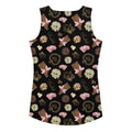 Stylish Royal Cookie Tank Top features a playful chocolate pattern, perfect for a fun, body-hugging fit.