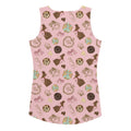 Playful Royal Cookie Tank Top featuring a fun chocolate pattern, perfect for a stylish summer look.
