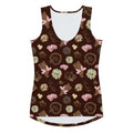 Playful Royal Cookie Tank Top featuring a fun chocolate design, perfect for a stylish summer look.