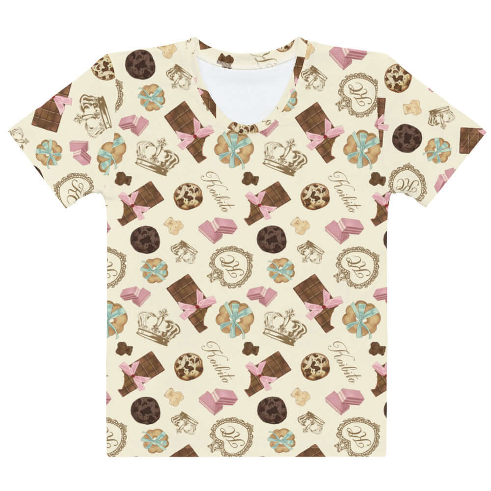 Playful Royal Cookie T-shirt featuring a fun chocolate print, perfect for stylish, comfortable outings.