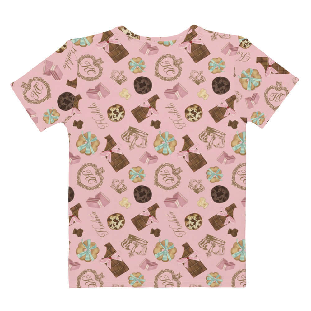 Playful Royal Cookie T-shirt featuring a delightful chocolate pattern, perfect for casual outings.