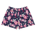 Sakura Athletic Short Shorts feature a vibrant floral print, perfect for sunny days out and ultimate comfort.