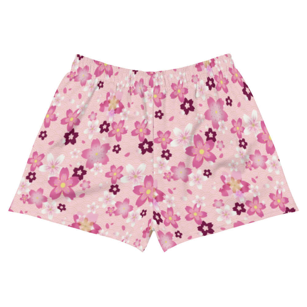 Sakura Athletic Short Shorts in pink floral print, ideal for sunny days at the park or casual outings.