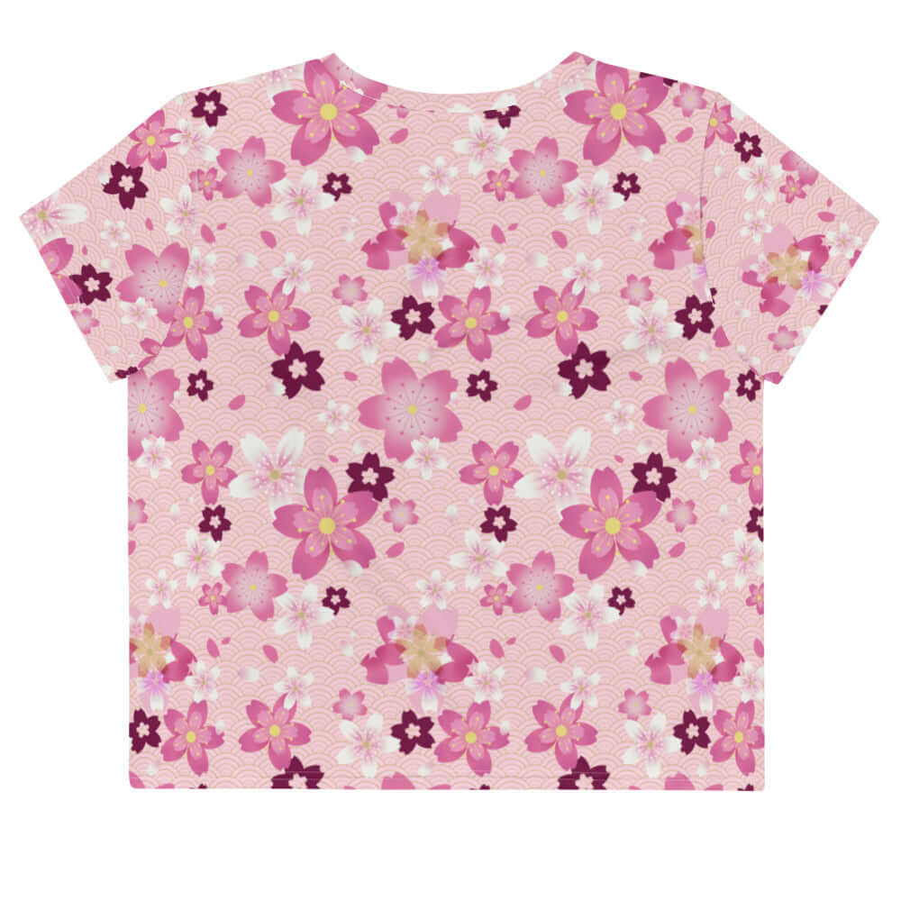 Delight in spring style with the Sakura Crop Top, featuring a vibrant floral design perfect for sunny outings.