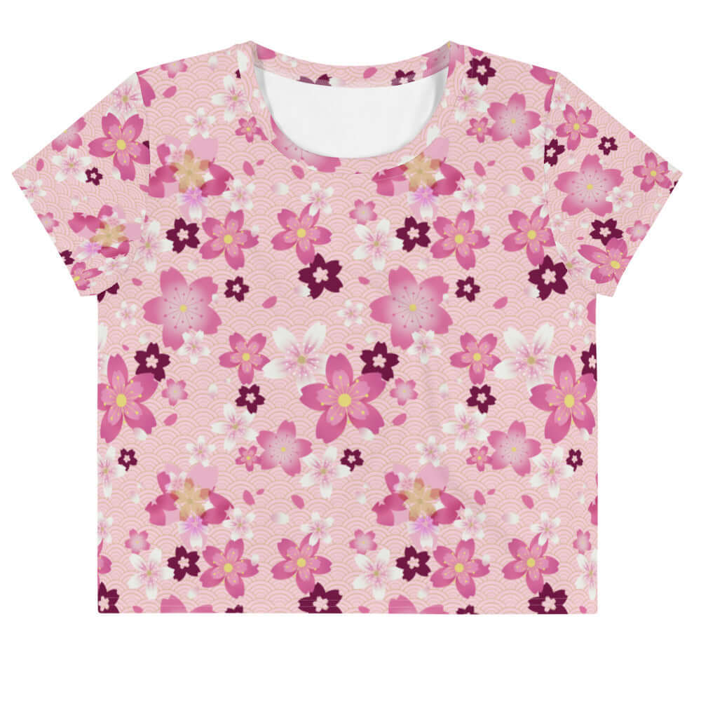 Delight in spring with the Sakura Crop Top, featuring a floral design ideal for sunny days out. Perfectly cute and comfy!