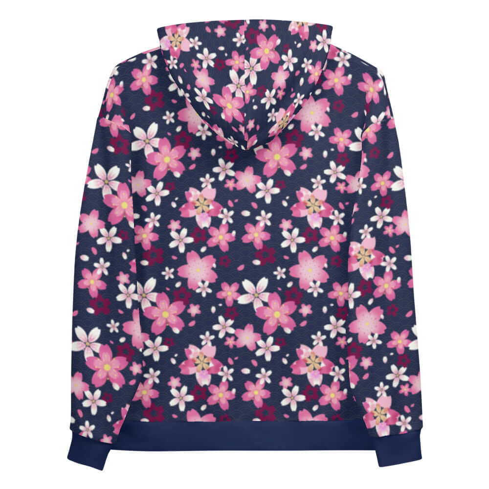 Vibrant Sakura Hoodie featuring a floral design, perfect for adding a kawaii touch to your outfits.