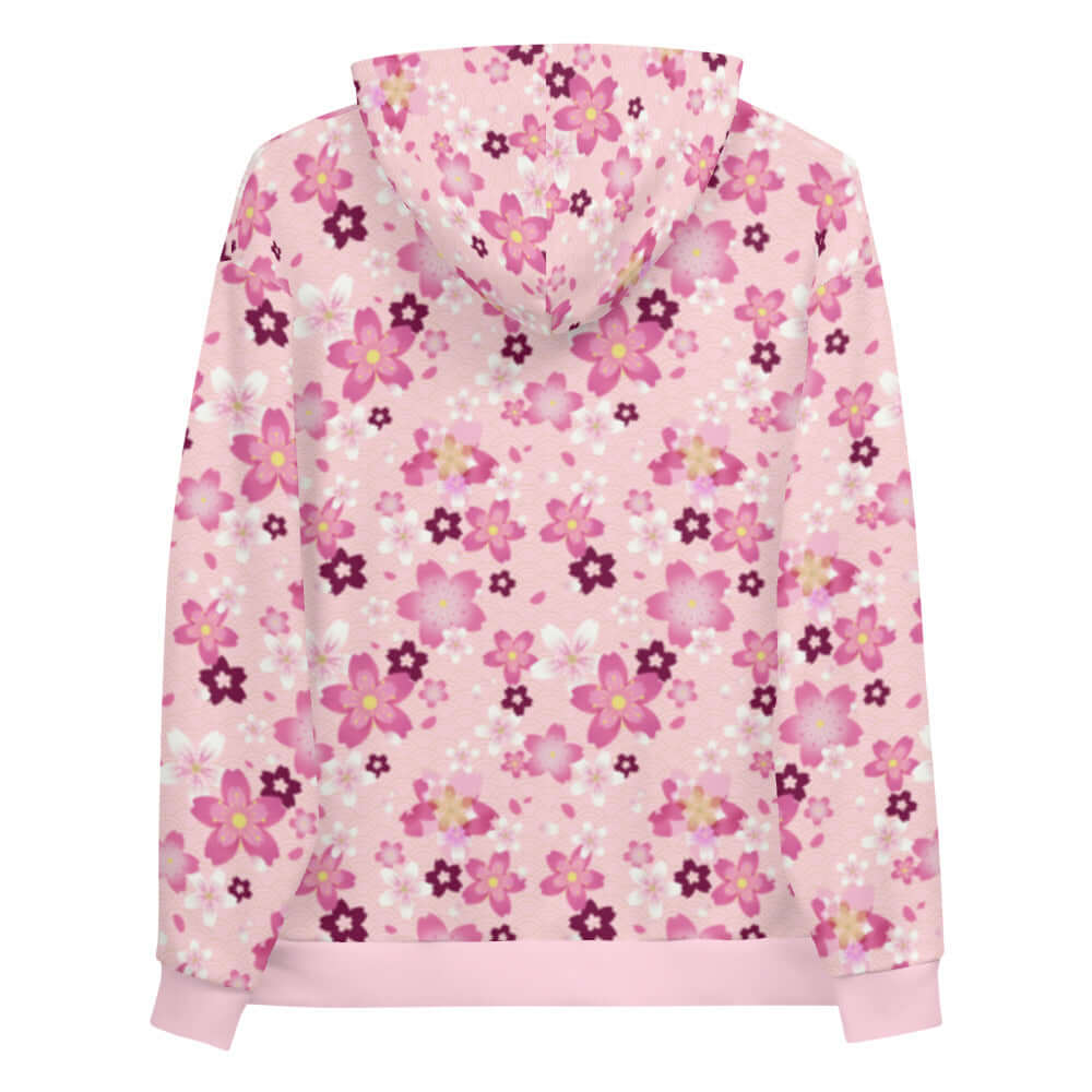 Vibrant Sakura Hoodie featuring pink floral patterns, perfect for a kawaii aesthetic and stylish everyday wear.