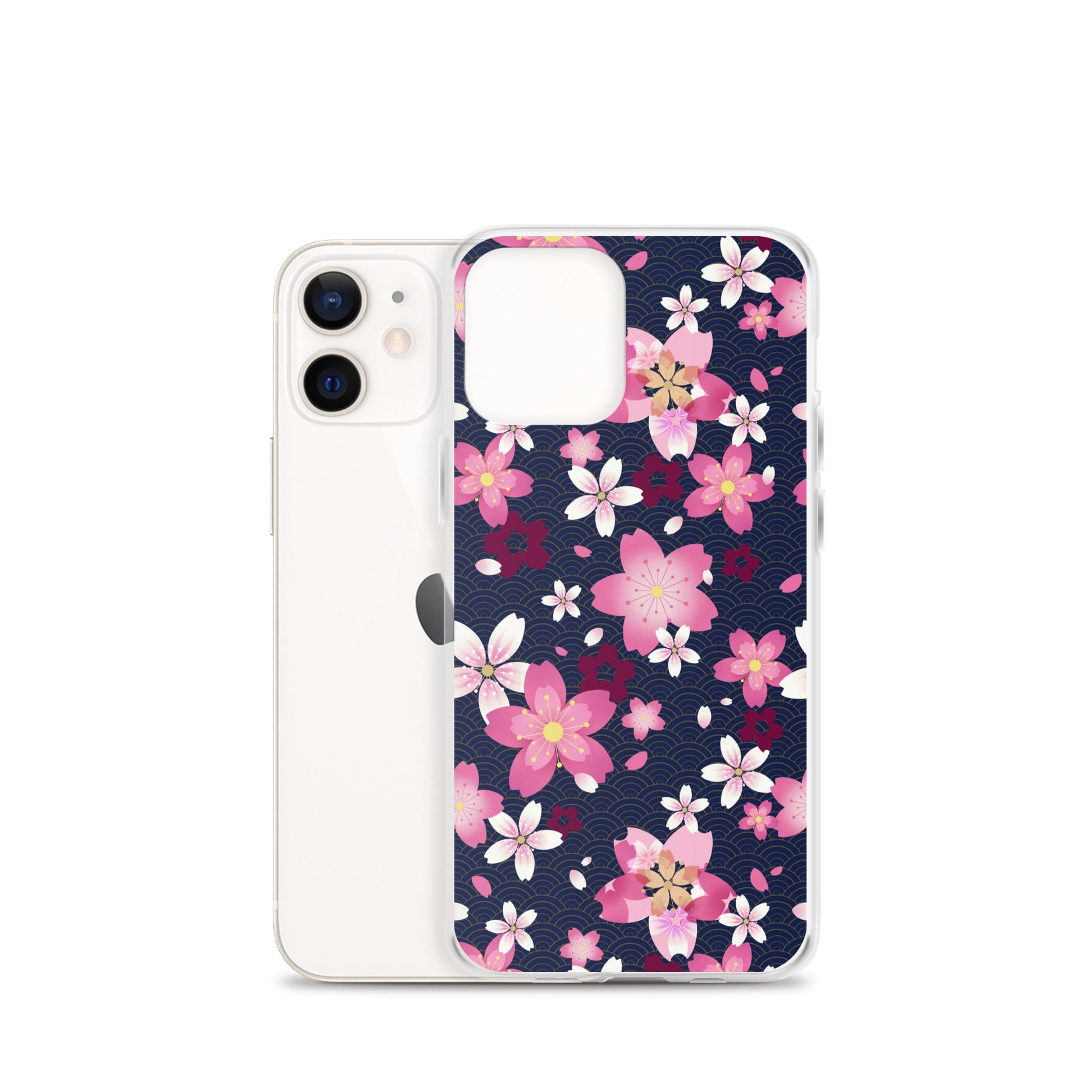 Sakura iPhone® Clear Case features a floral design, protecting against scratches and dirt while enhancing style.