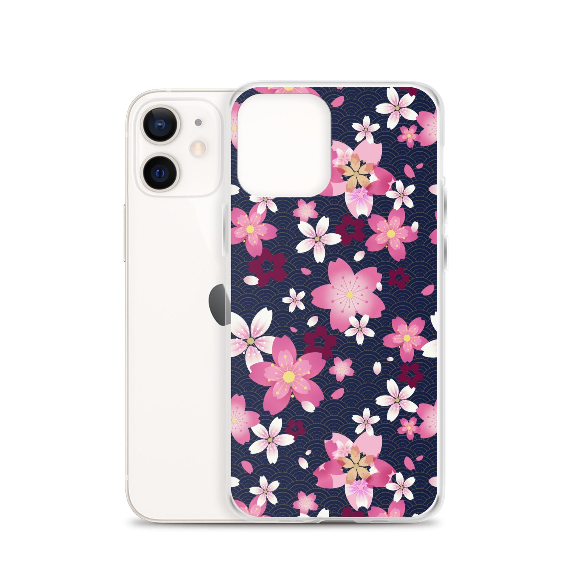 Stylish Sakura iPhone® Clear Case featuring vibrant floral design, protecting against scratches and dirt effortlessly.