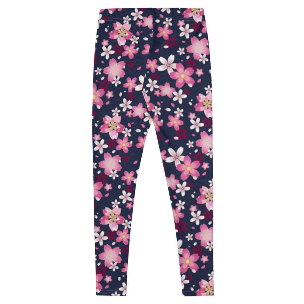 Sakura Leggings featuring a vibrant floral design, perfect for spring workouts and everyday wear. Soft and comfortable.