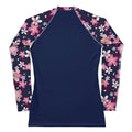 Sakura Rash Guard featuring a floral design, ideal for active wear and protection from the elements. Perfect for sports!
