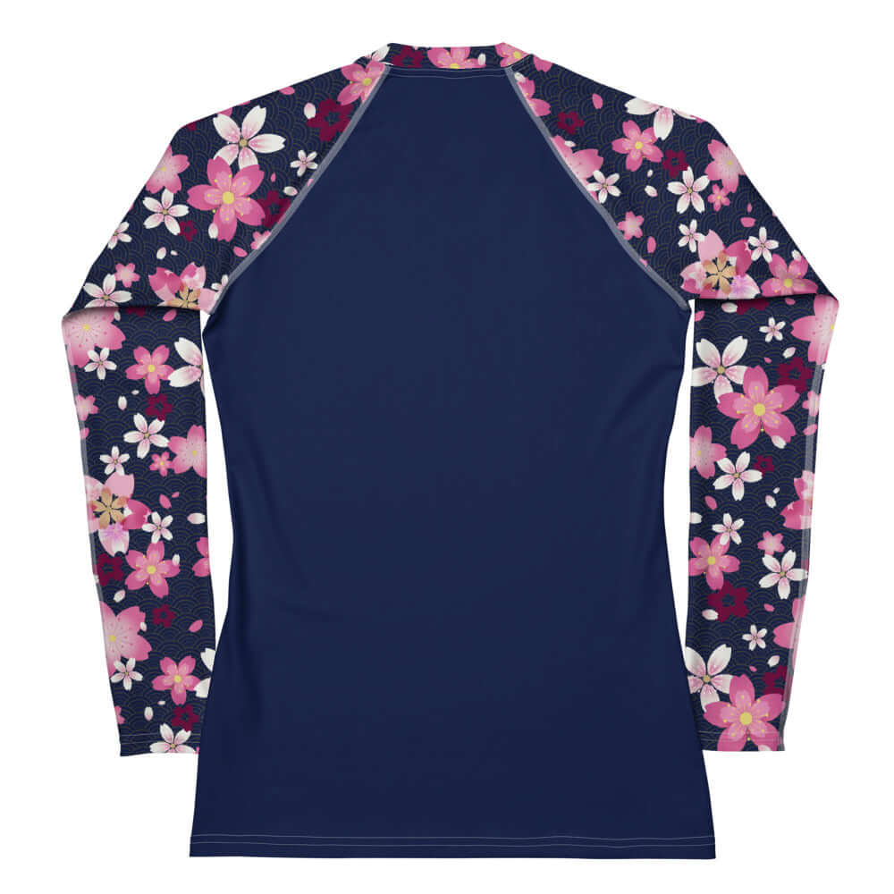 Sakura Rash Guard featuring a floral design, ideal for active wear and protection from the elements. Perfect for sports!
