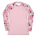 Stylish Sakura Rash Guard featuring floral design, perfect for active wear and sun protection during sports.