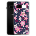 Sakura Samsung® Clear Case featuring a floral design, perfect for protecting your phone with a kawaii touch.