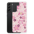 Sakura Samsung® Clear Case featuring vibrant cherry blossom design, perfect for kawaii aesthetic and daily protection.