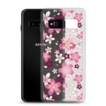 Sakura Samsung® Clear Case showcasing vibrant cherry blossoms, blending kawaii aesthetics with everyday protection.