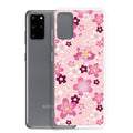 Sakura Samsung® Clear Case featuring vibrant floral design, perfect for kawaii aesthetics and everyday protection.