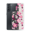 Sakura Samsung® Clear Case elegantly showcases pink cherry blossoms, perfect for kawaii style and everyday protection.