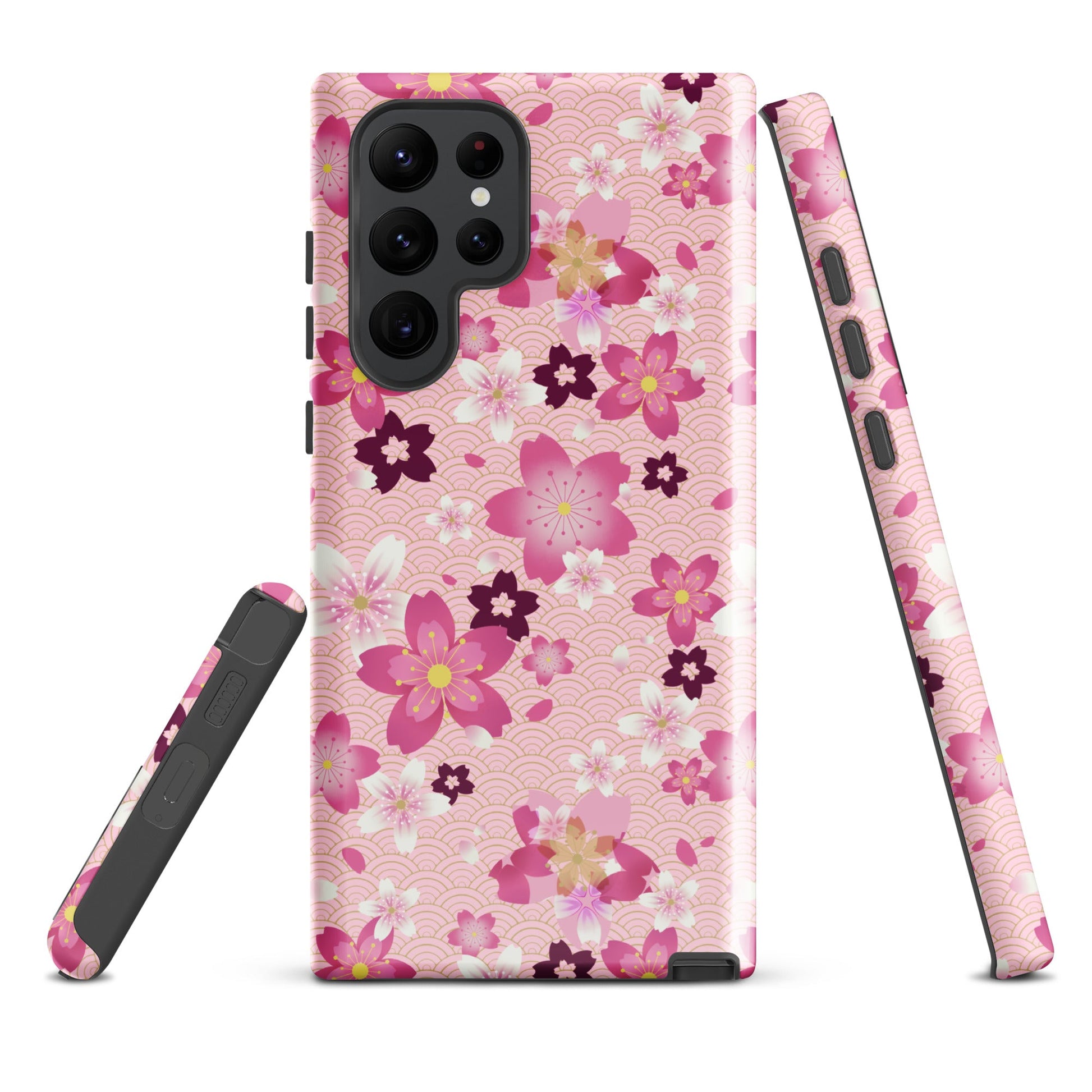 Sakura Samsung® Tough Case features a floral design, providing stylish protection for your phone against bumps and scratches.