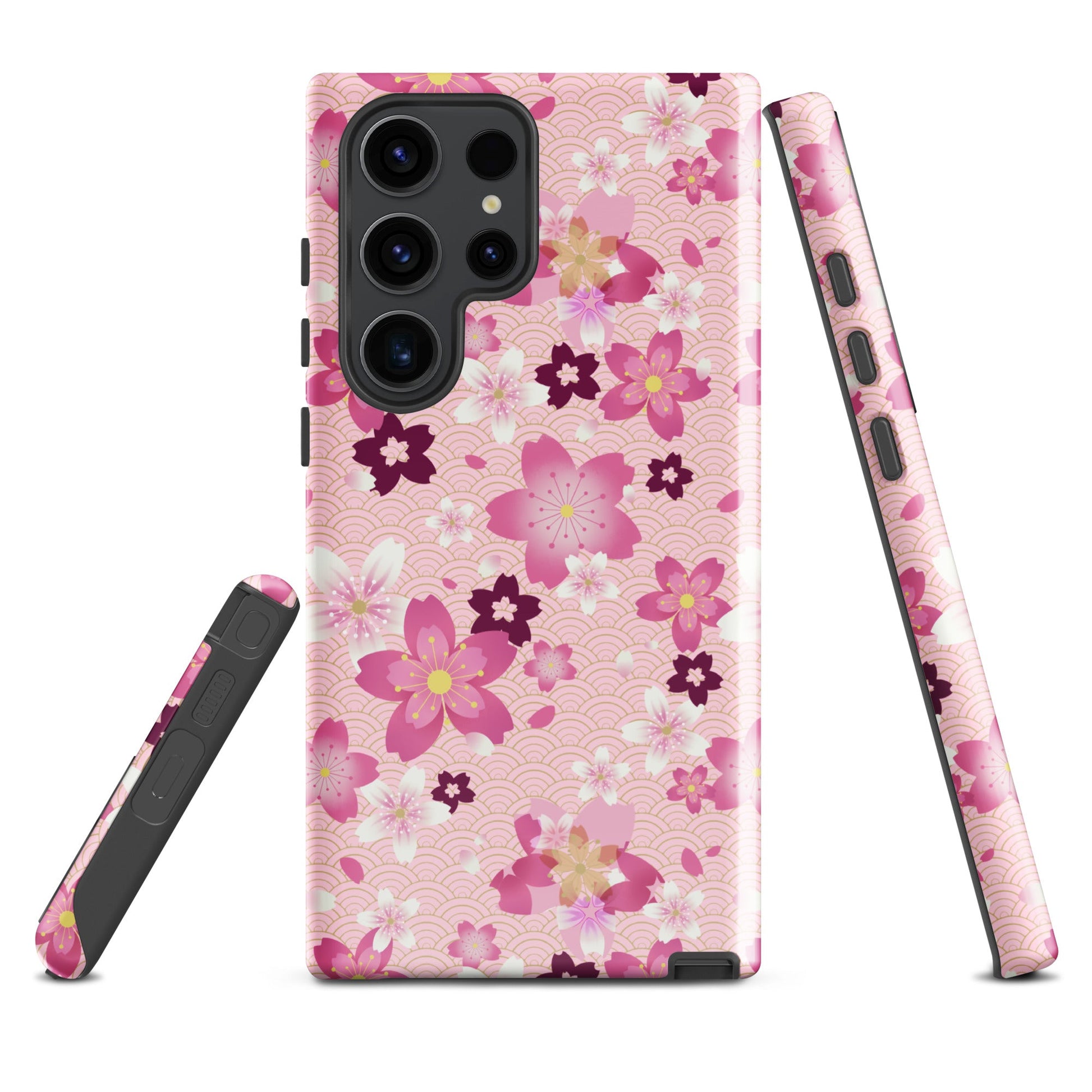 Sakura Samsung® Tough Case showcases a floral design with dual-layer protection for your Galaxy S23 Ultra.